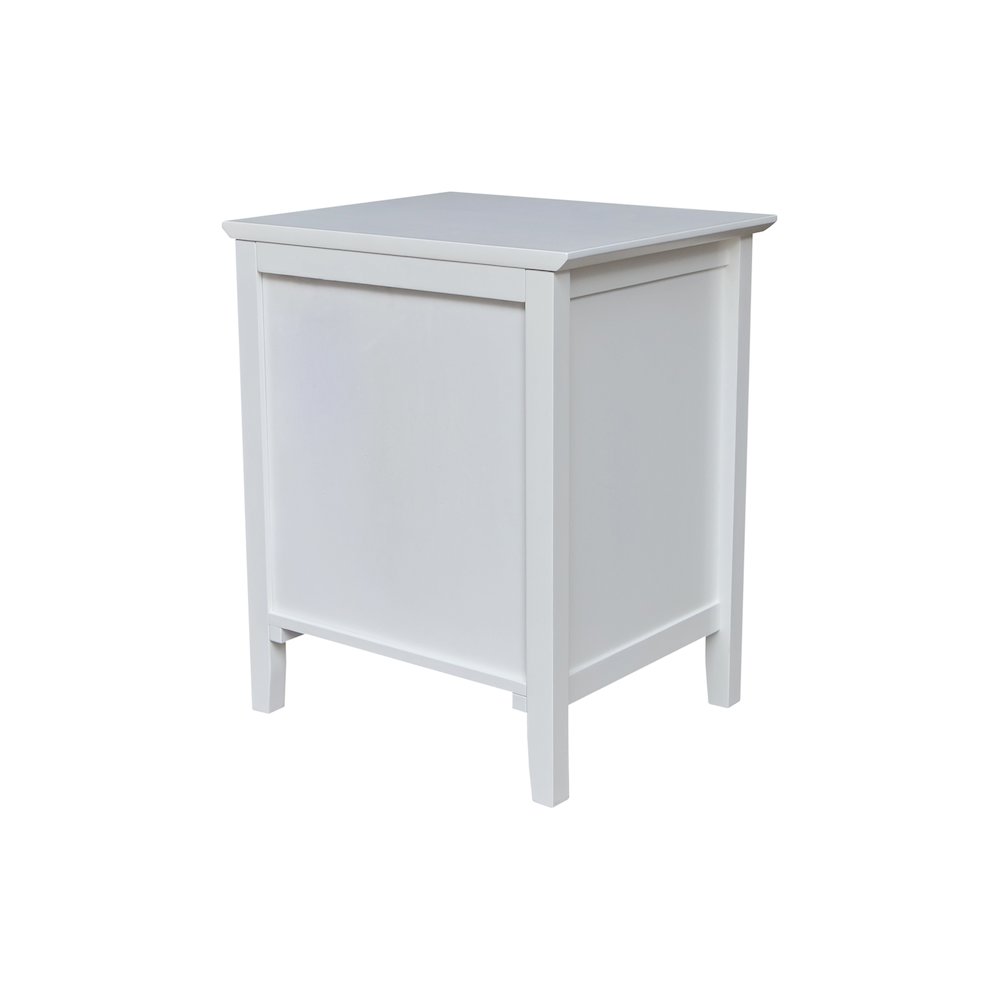 Solid Wood Nightstand with 1 Drawer, White. Picture 4
