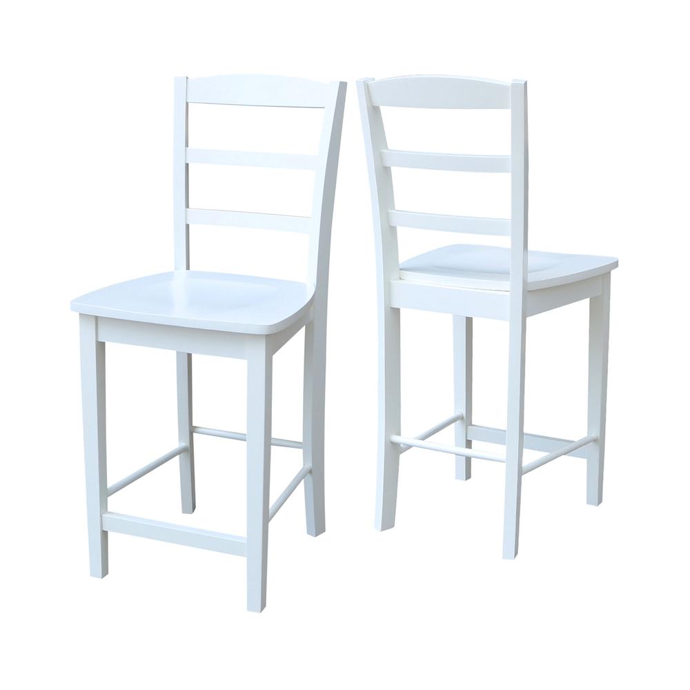 Madrid Counter height Stool - 24" Seat Height, White. Picture 7