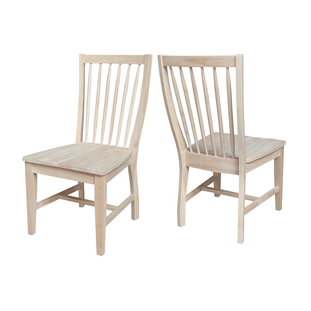 Set of Two Solid Wood Audrey Dining Chairs, Unfinished. Picture 5
