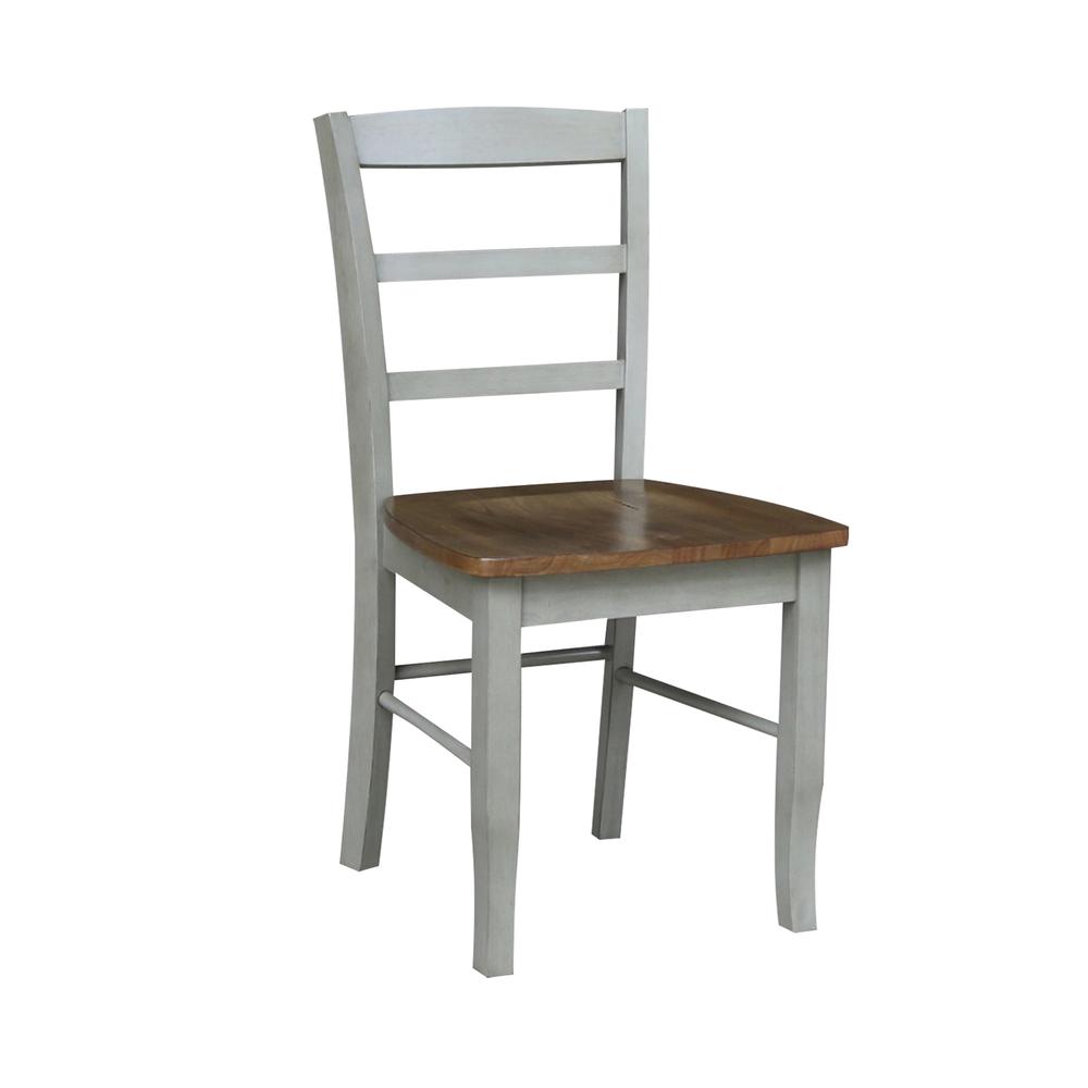 Madrid Ladderback Chairs - Set of 2, Hickory/Stone. Picture 4