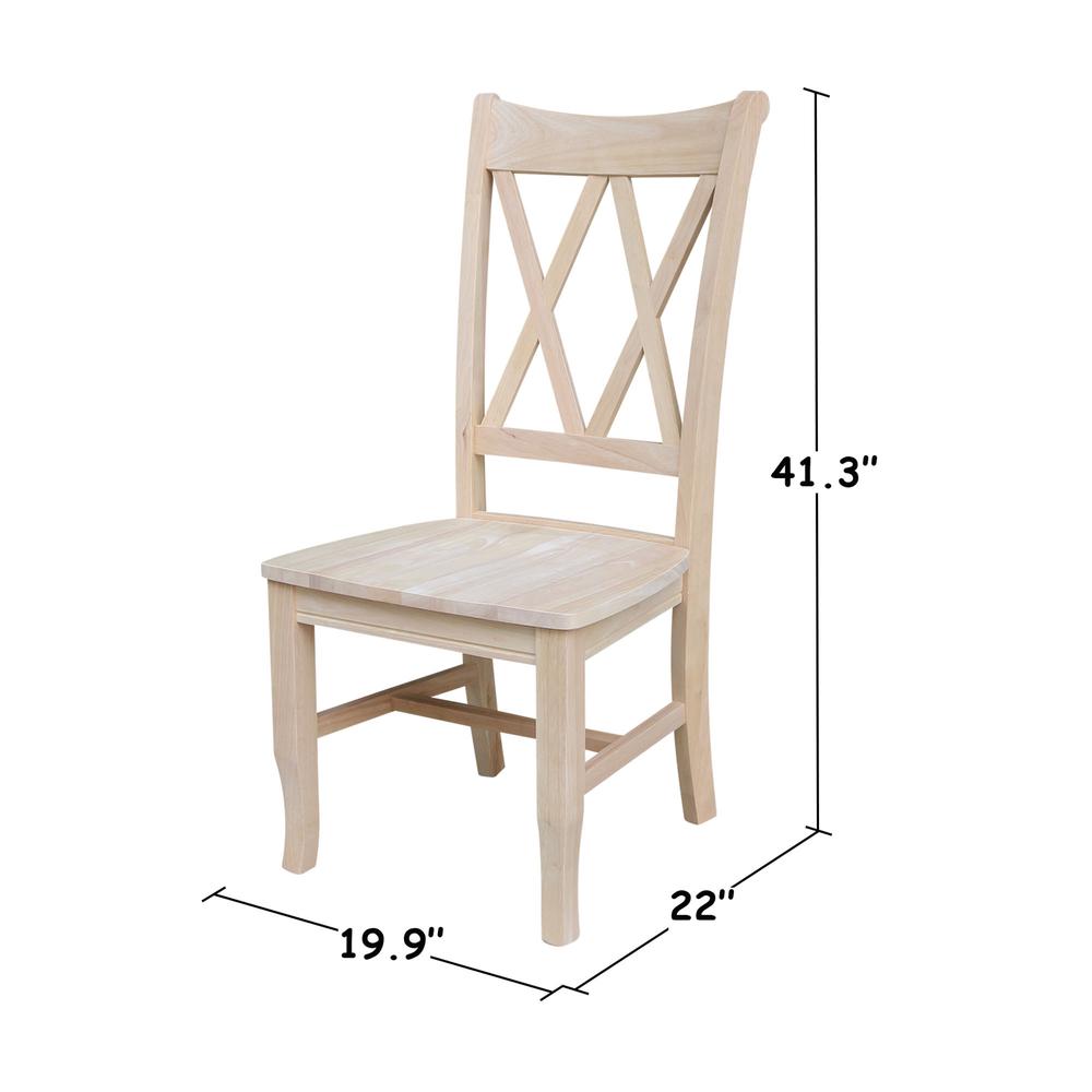 Set of Two Double X-Back Chairs, Unfinished. Picture 8