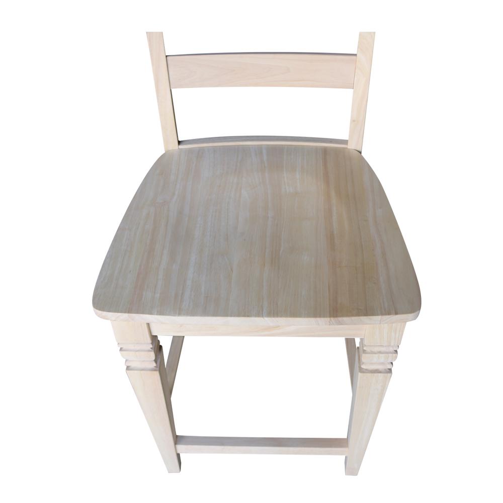 Java Counter height Stool - 24" Seat Height, Unfinished. Picture 2