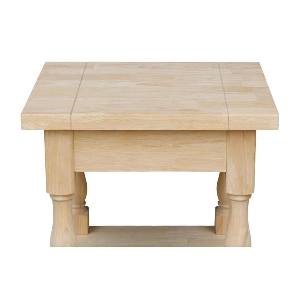 Tuscan End Table, Unfinished. Picture 2