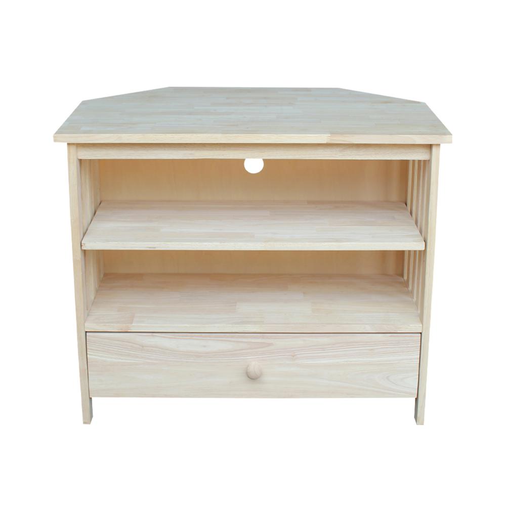 Mission Corner Entertainment / TV Stand, Unfinished. Picture 9