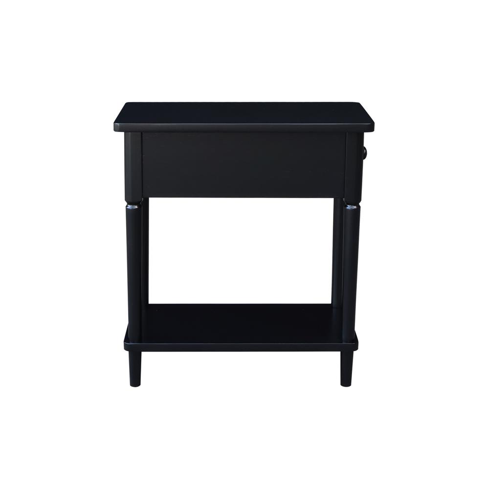 Solid Wood Narrow Side Table in Black. Picture 4