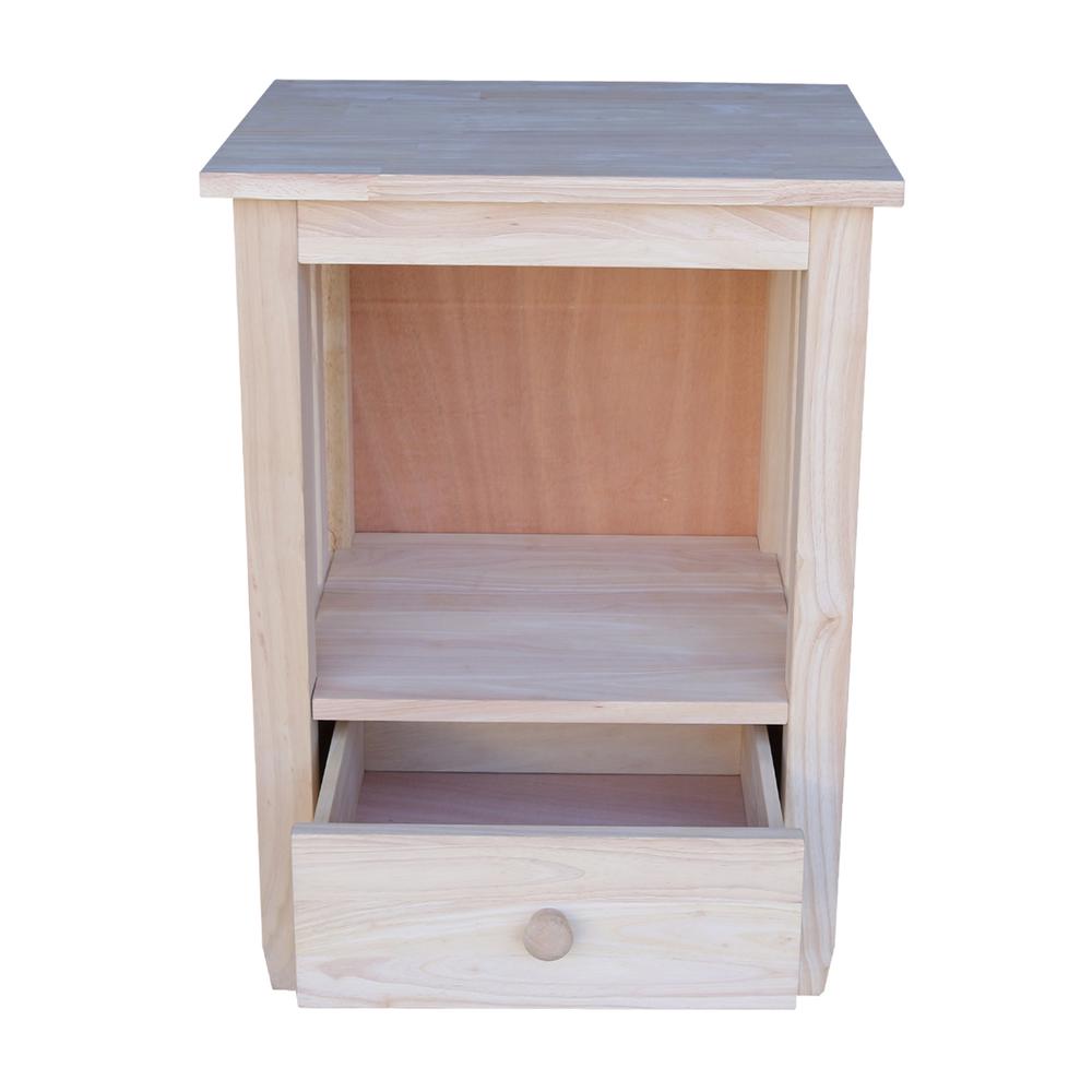 Mission Tall End Table Includes Drawer , Unfinished. Picture 8