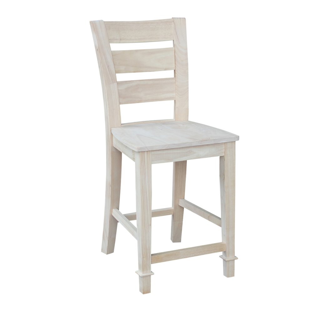 Solid Wood Tall Accent Table with Iron Legs and Four Stools. Picture 5