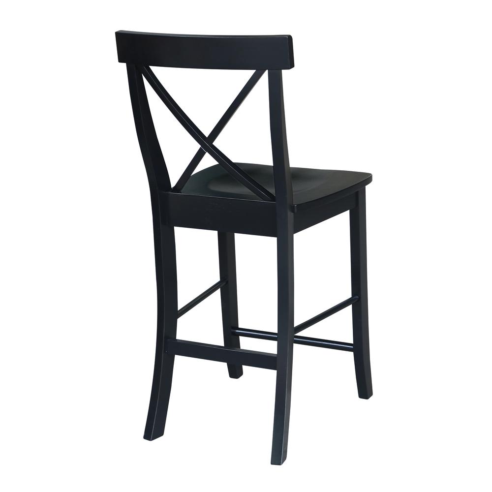X-Back Counter height Stool - 24" Seat Height, Black. Picture 9