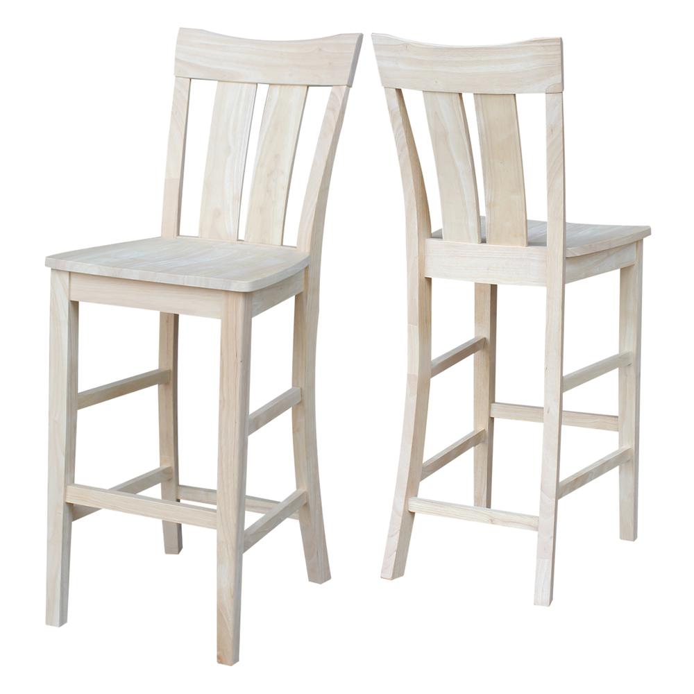 Ava Bar height Stool - 30" Seat Height, Unfinished. Picture 8
