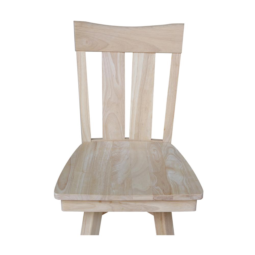 Ava Counter height Stool - With Swivel And Auto Return - 24" Seat Height, Unfinished. Picture 2