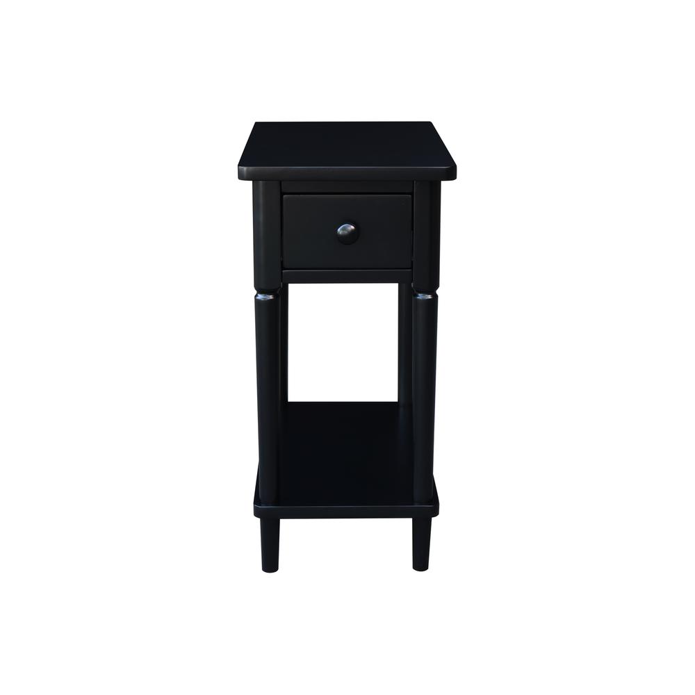 Solid Wood Narrow Side Table in Black. Picture 2