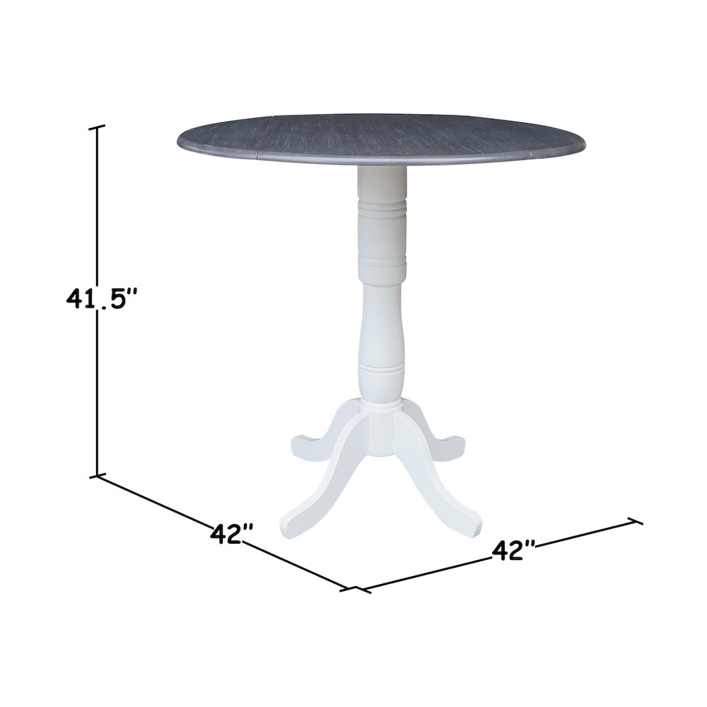 42" Round Dual Drop Leaf Pedestal Table - 41.5"H. Picture 8