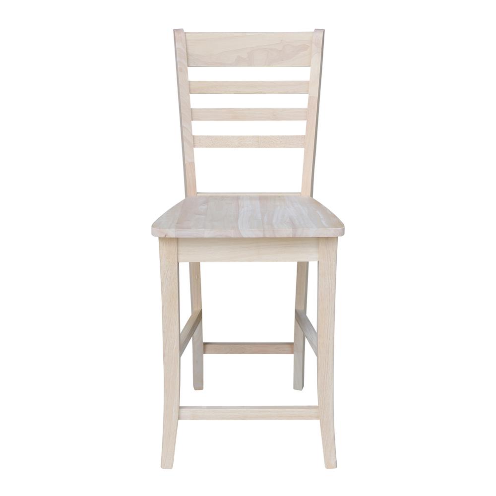 Roma Counter height Stool - 24" Seat Height, Unfinished. Picture 5