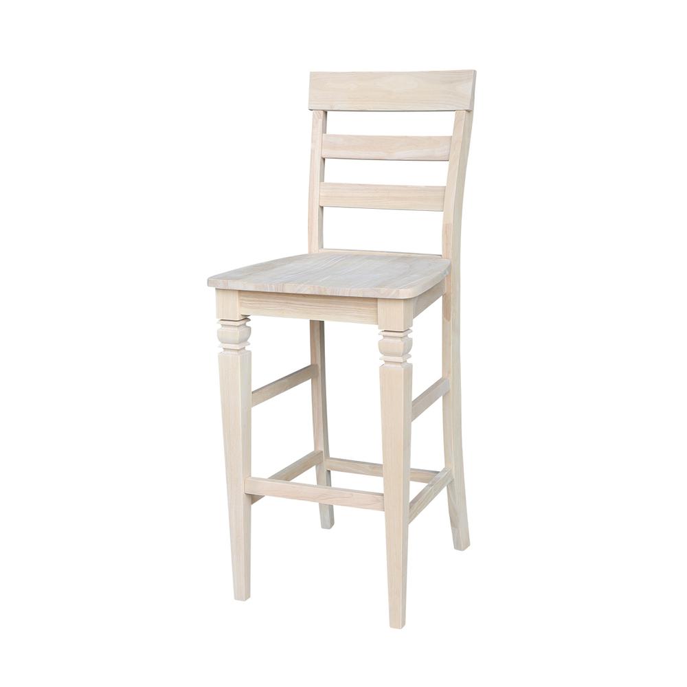 Java Bar height Stool - 30" Seat Height, Unfinished. Picture 1