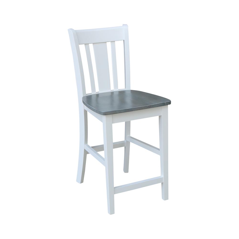 San Remo Counterheight Stool - 24" Seat Height, White/Heather Gray. Picture 7