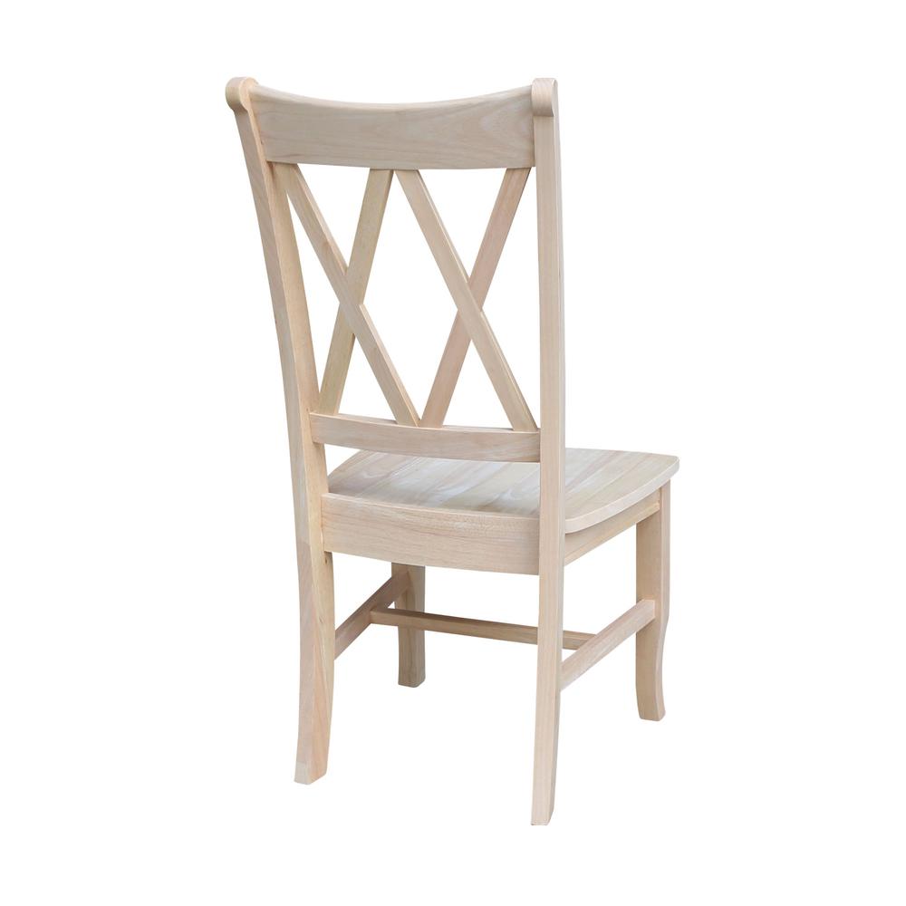 Set of Two Double X-Back Chairs, Unfinished. Picture 10