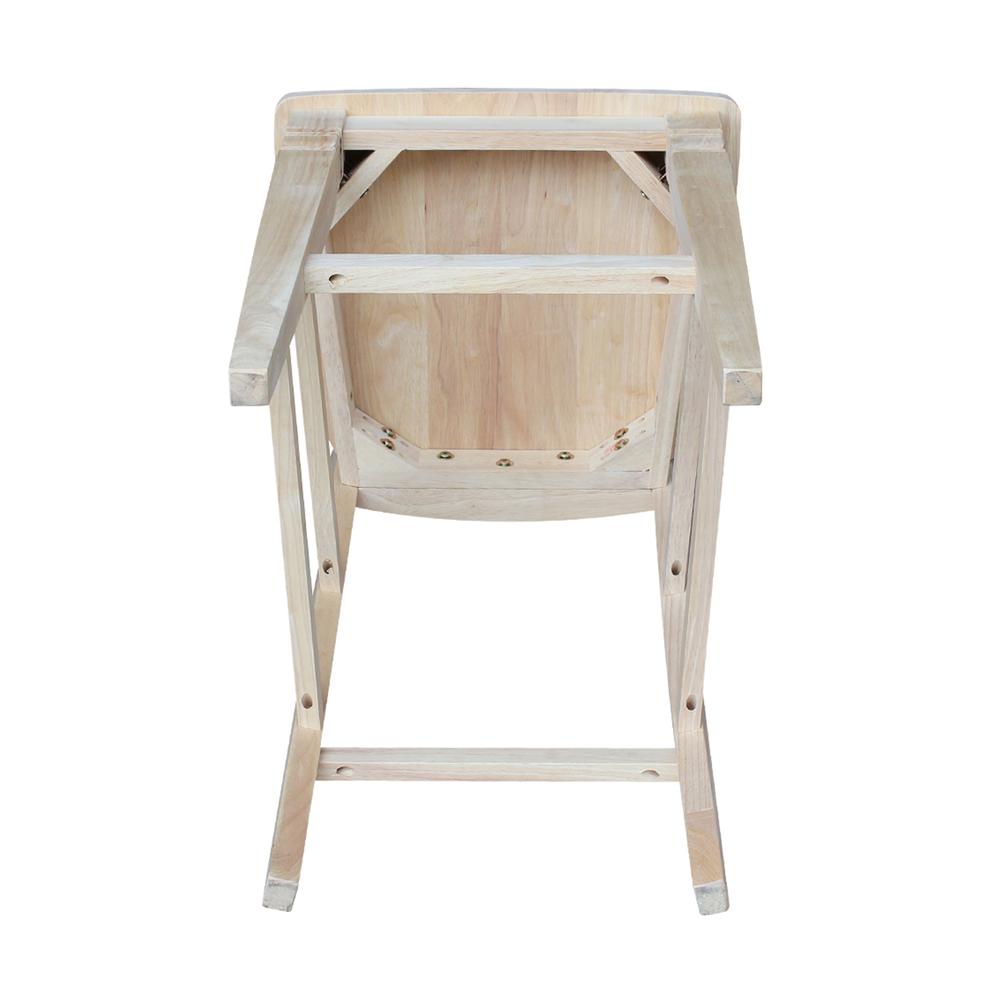 Seattle Bar height Stool - 30" Seat Height, Unfinished. Picture 2