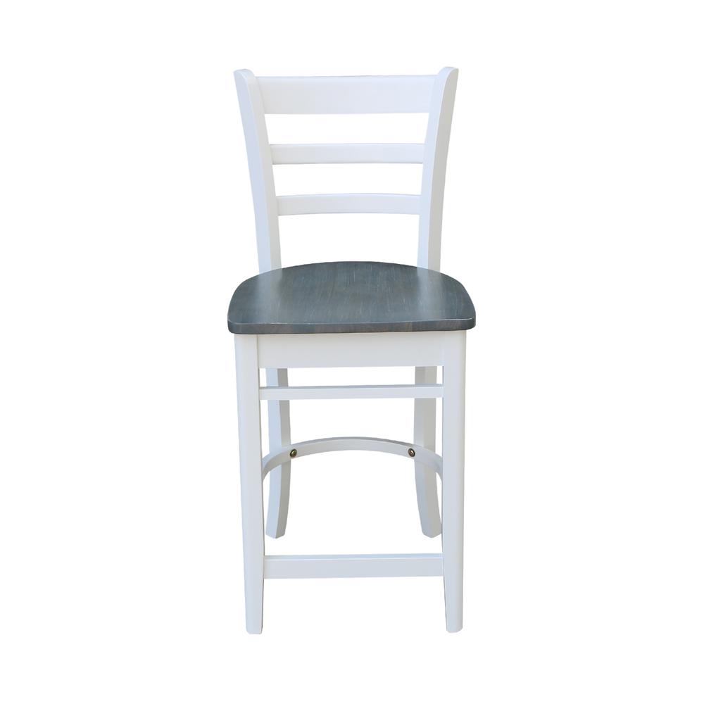 Emily Counterheight Stool - 24" Seat Height, White/Heather Gray. Picture 4