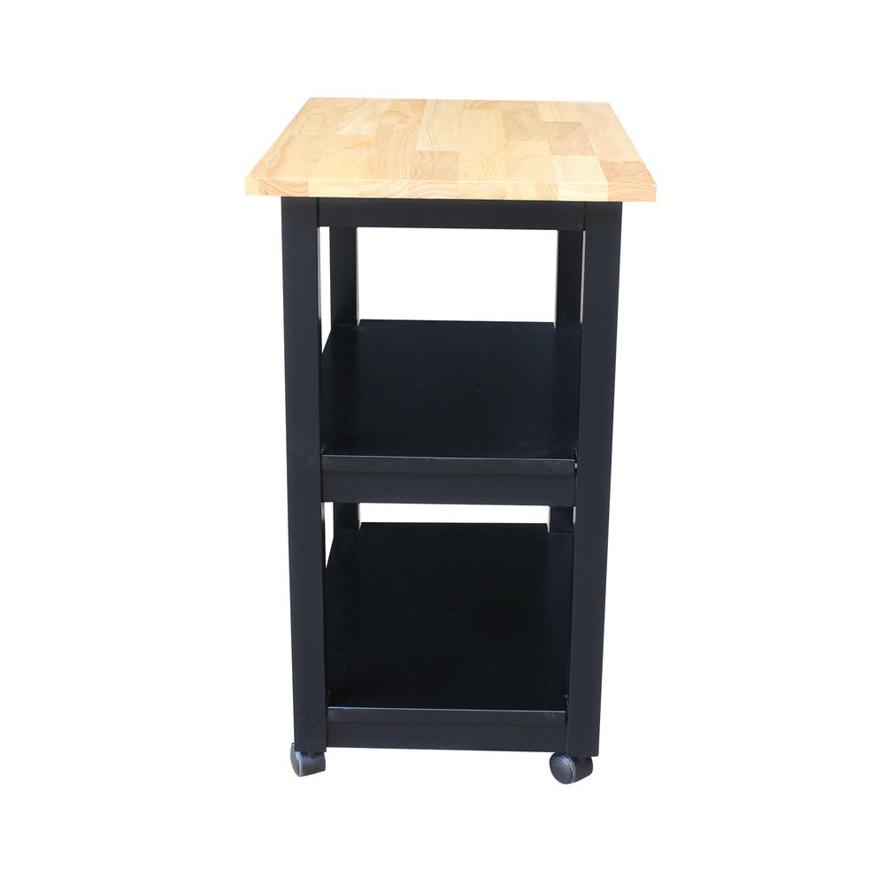 Microwave Cart, Black/Natural. Picture 5