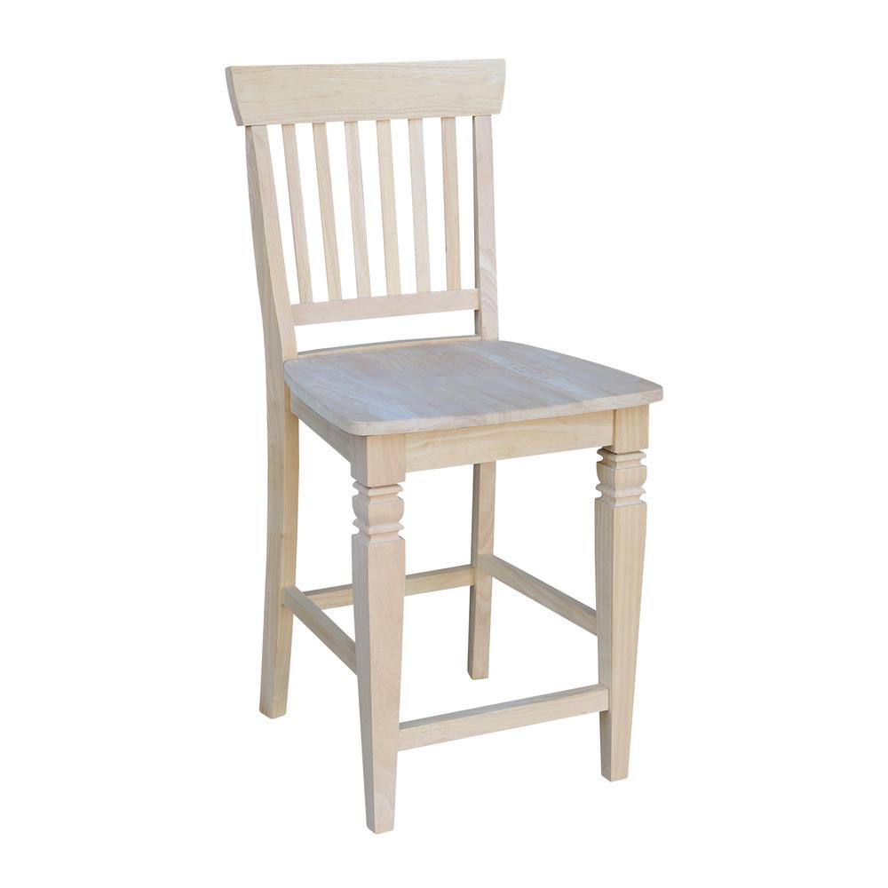 Seattle Counter height Stool - 24" Seat Height, Unfinished. Picture 6