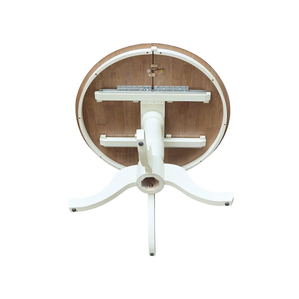 36" Round Top Pedestal Table With 12" Leaf - 28.9"H - Dining Height. Picture 8