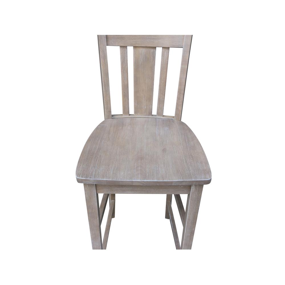 San Remo Bar height Stool - 30" Seat Height, Washed Gray Taupe. Picture 2