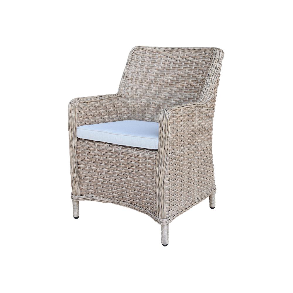 Outdoor 5 Piece Wicker Patio Furniture Set with a Round Table and 4 Chairs. Picture 3