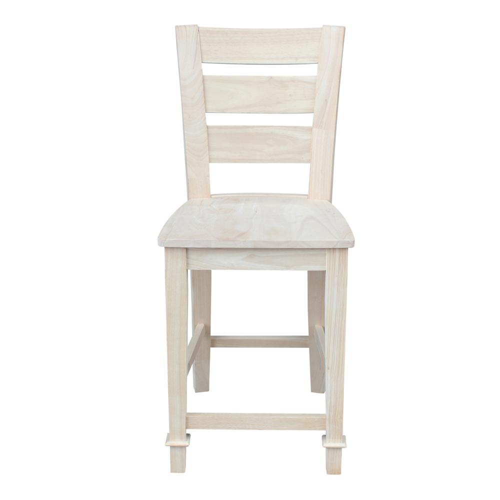 Tuscany Counter height Stool - 24" Seat Height, Unfinished. Picture 6