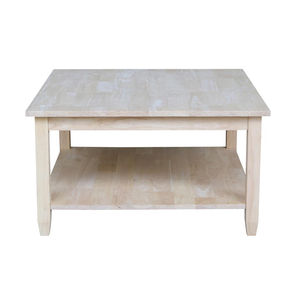 Solano Square Coffee Table, Unfinished. Picture 4
