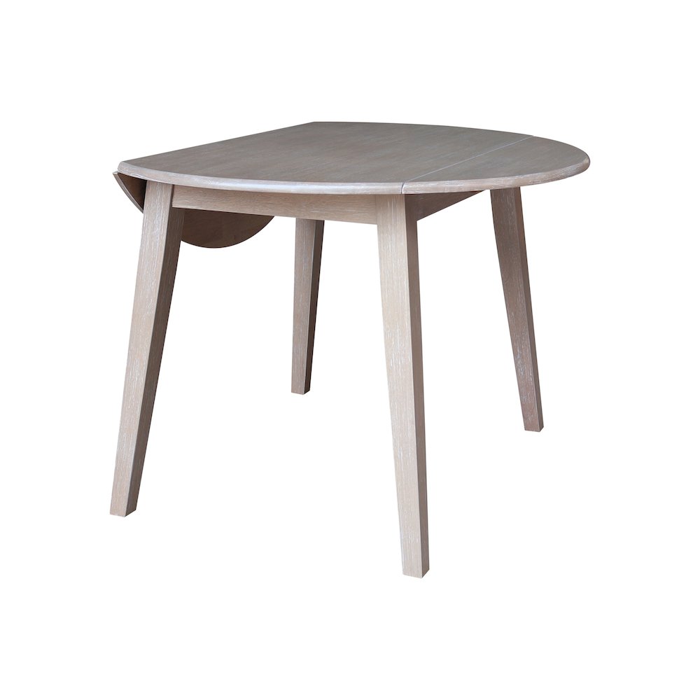 Solid Wood 42" Round Dual Drop Leaf Dining Table. Picture 9