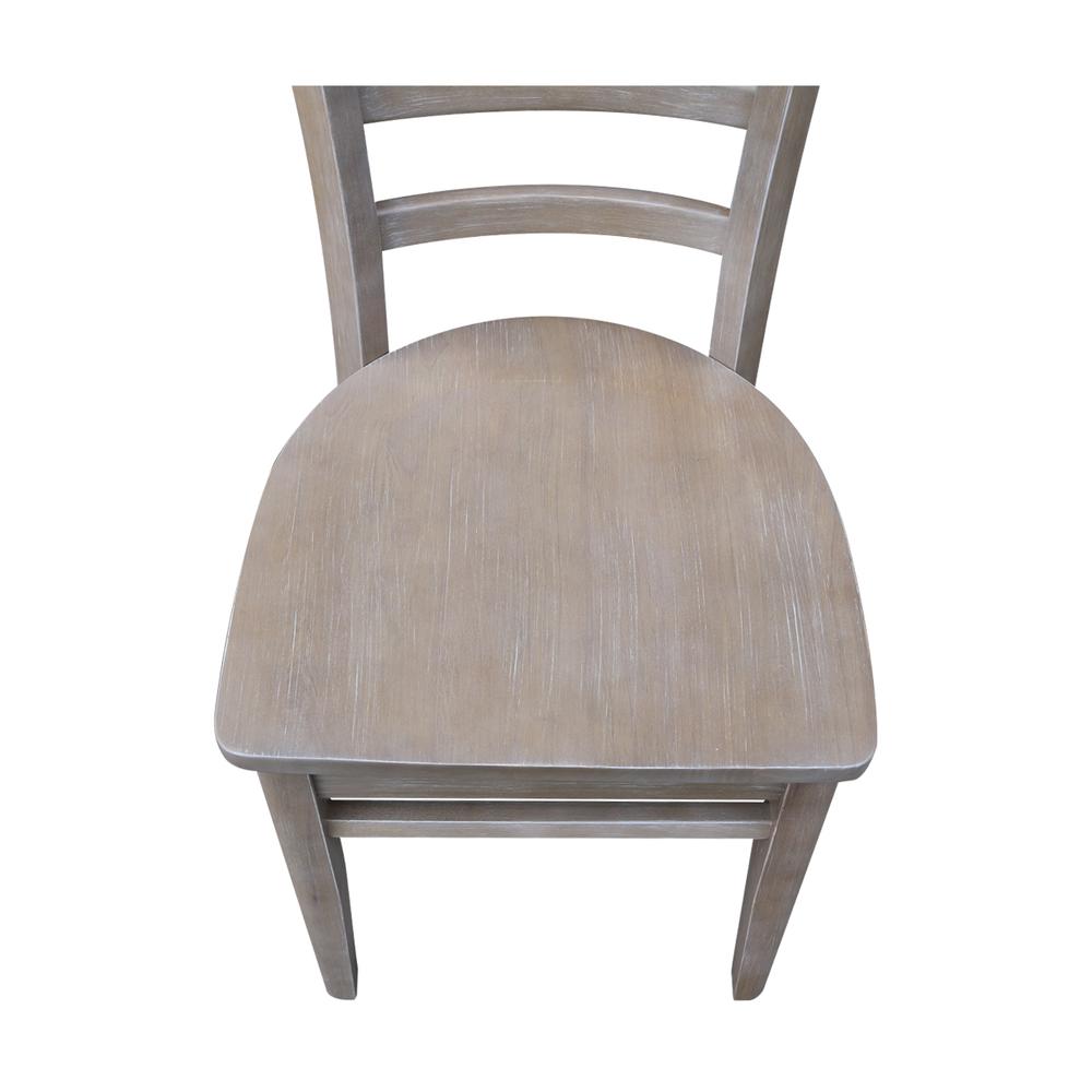 Set of Two Emily Side Chairs, Washed Gray Taupe. Picture 2