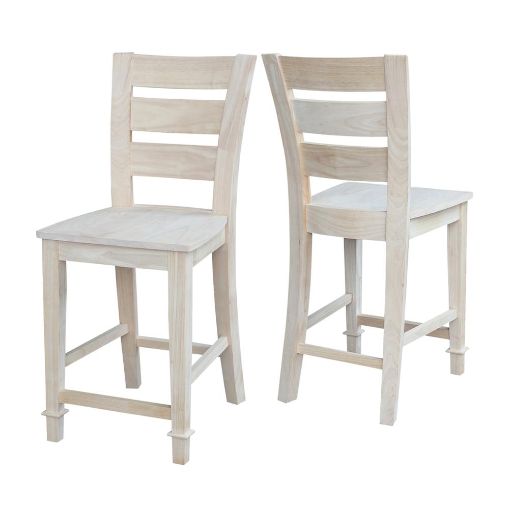 Tuscany Counter height Stool - 24" Seat Height, Unfinished. Picture 5
