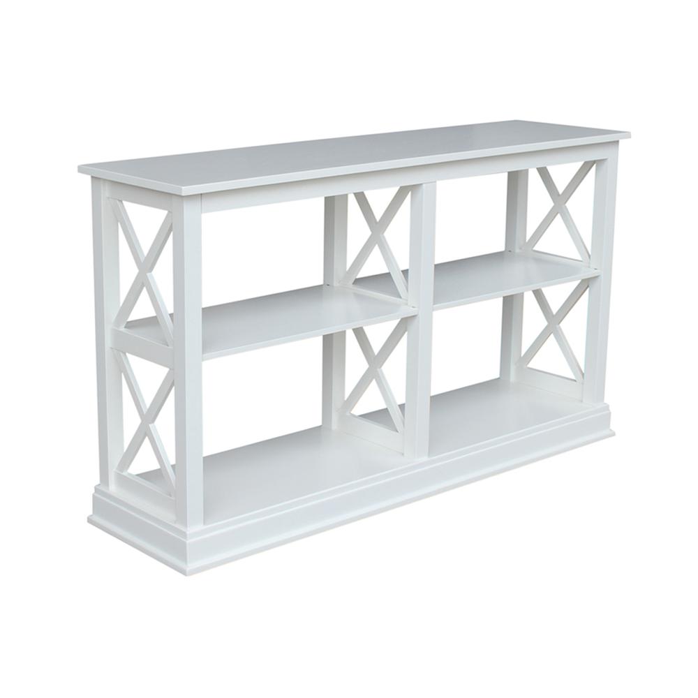 Hampton Sofa Server Table With Shelves, White. Picture 3