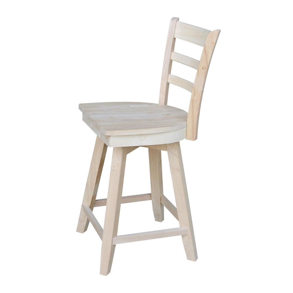 Emily Counter height Stool - 24" Seat Height - With Swivel And Auto Return, Unfinished. Picture 4