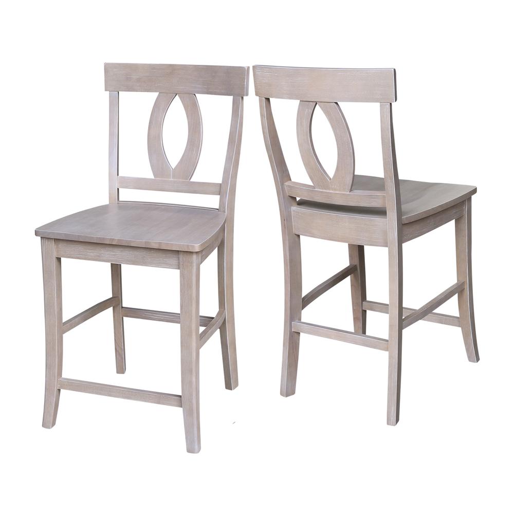 Cosmo Counter height Stool - 24" Seat Height , Washed Gray Taupe. Picture 6