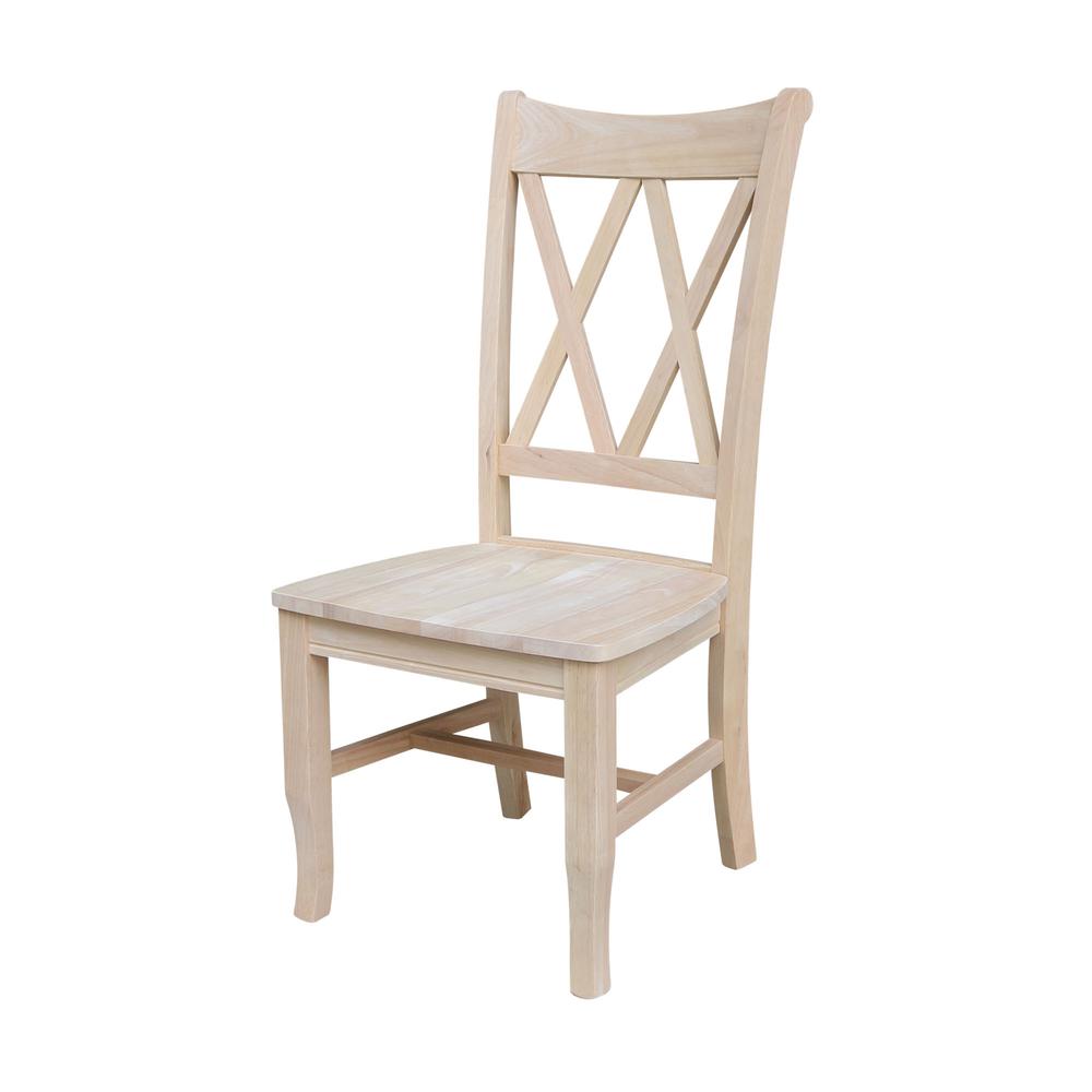 Set of Two Double X-Back Chairs, Unfinished. Picture 1