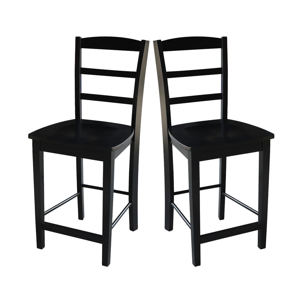 Madrid Counter height Stool - 24" Seat Height, Black. Picture 4