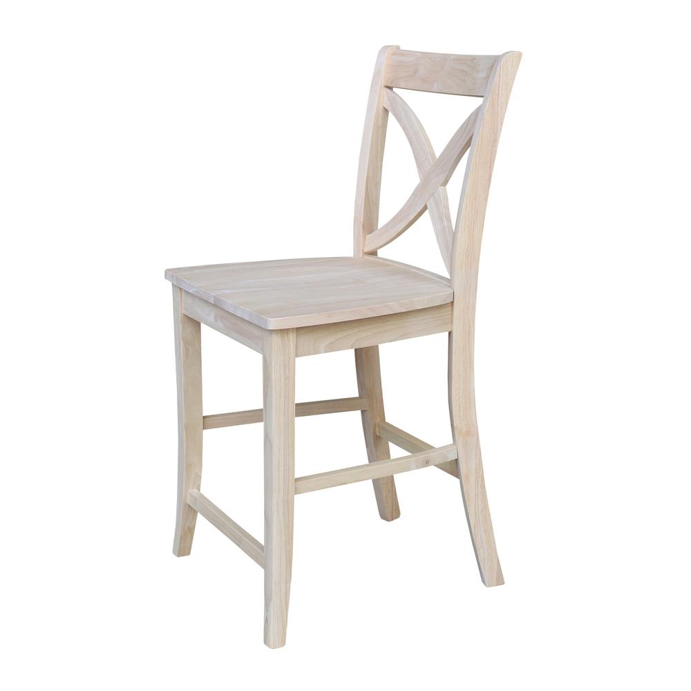 Vineyard Counter height Stool - 24" Seat Height, Unfinished. Picture 4