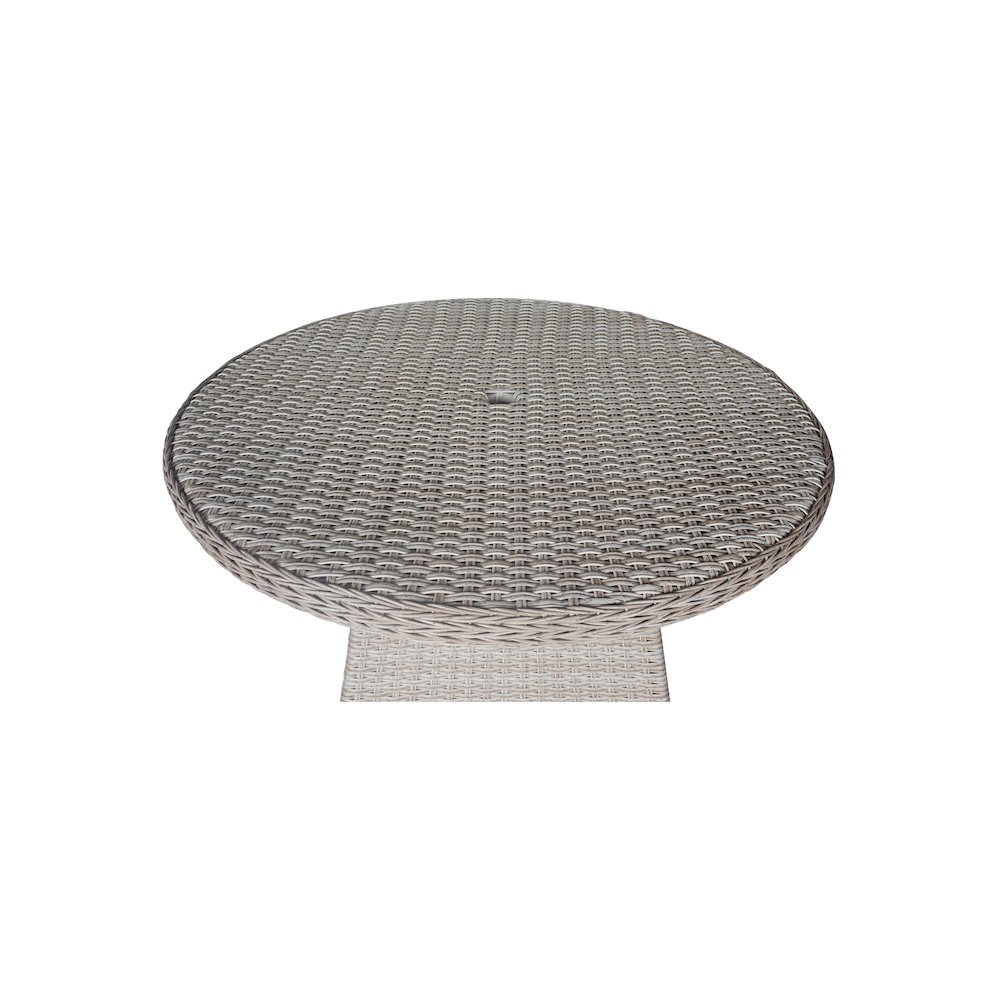 Outdoor 7 Piece Wicker Patio Furniture Set with a Round Table and 6 Chairs. Picture 8