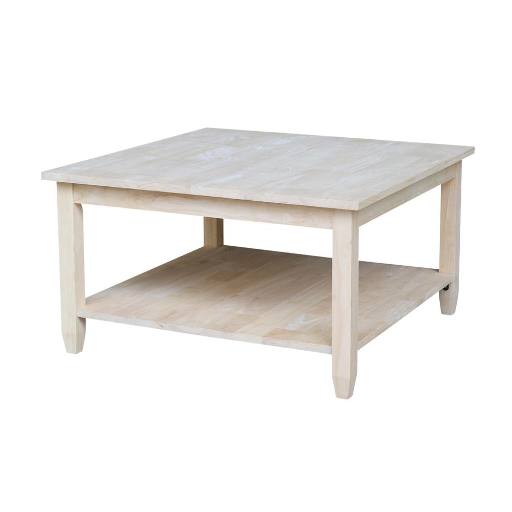 Solano Square Coffee Table, Unfinished. Picture 1