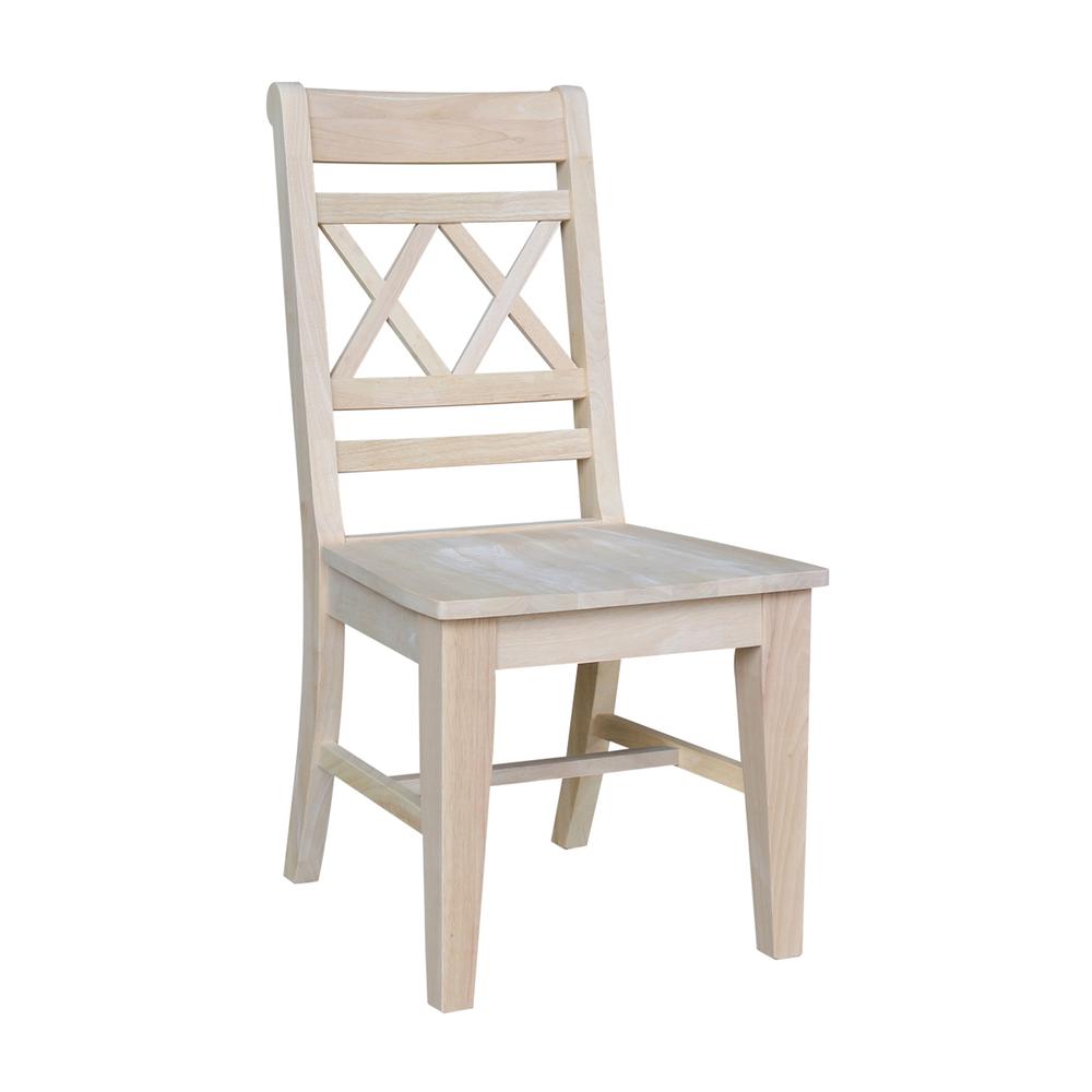 Canyon Collection Set of Two Double X- Back Chairs, Unfinished. Picture 7