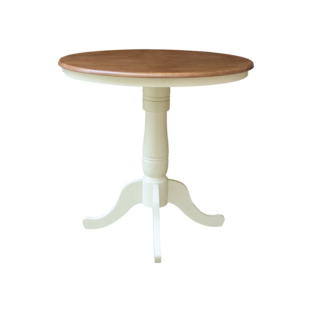 36" Round Top Pedestal Table with 12" Leaf, Dining or Counter Height. Picture 4