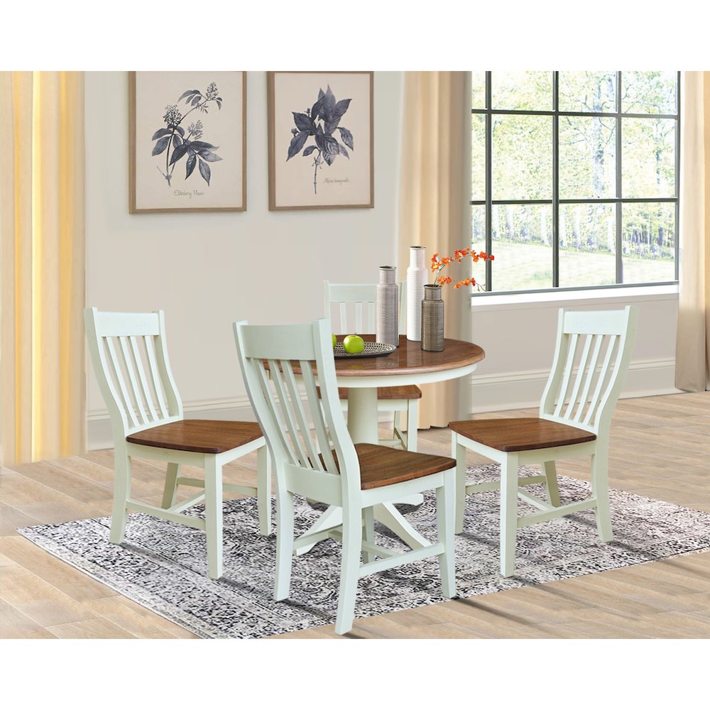 36" Round Extension Dining Table with 4 Cafe Dining Chairs. Picture 4