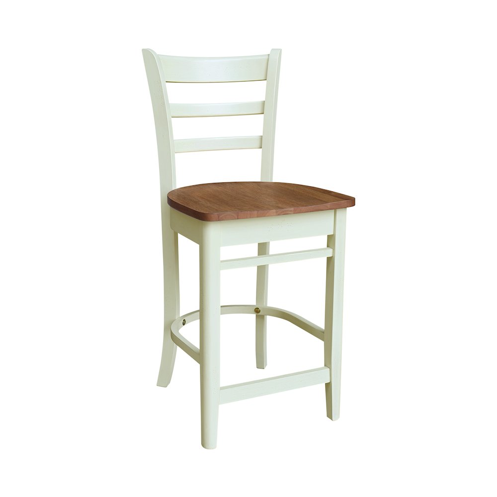 36" Solid Wood Round Top Pedestal Dining Table with 4 Counter Height Stools. Picture 2
