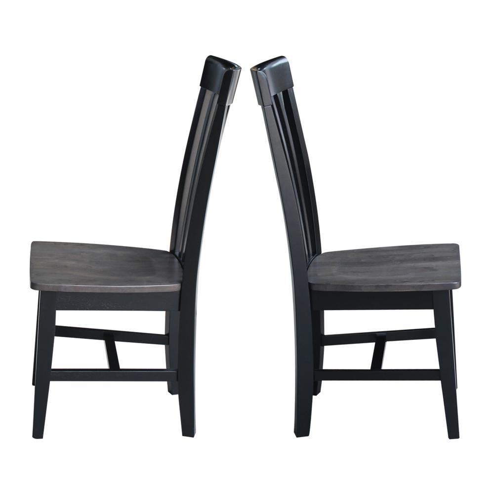 Set of Two Cosmo Tall Mission Chairs, Coal-Black/washed black. Picture 6