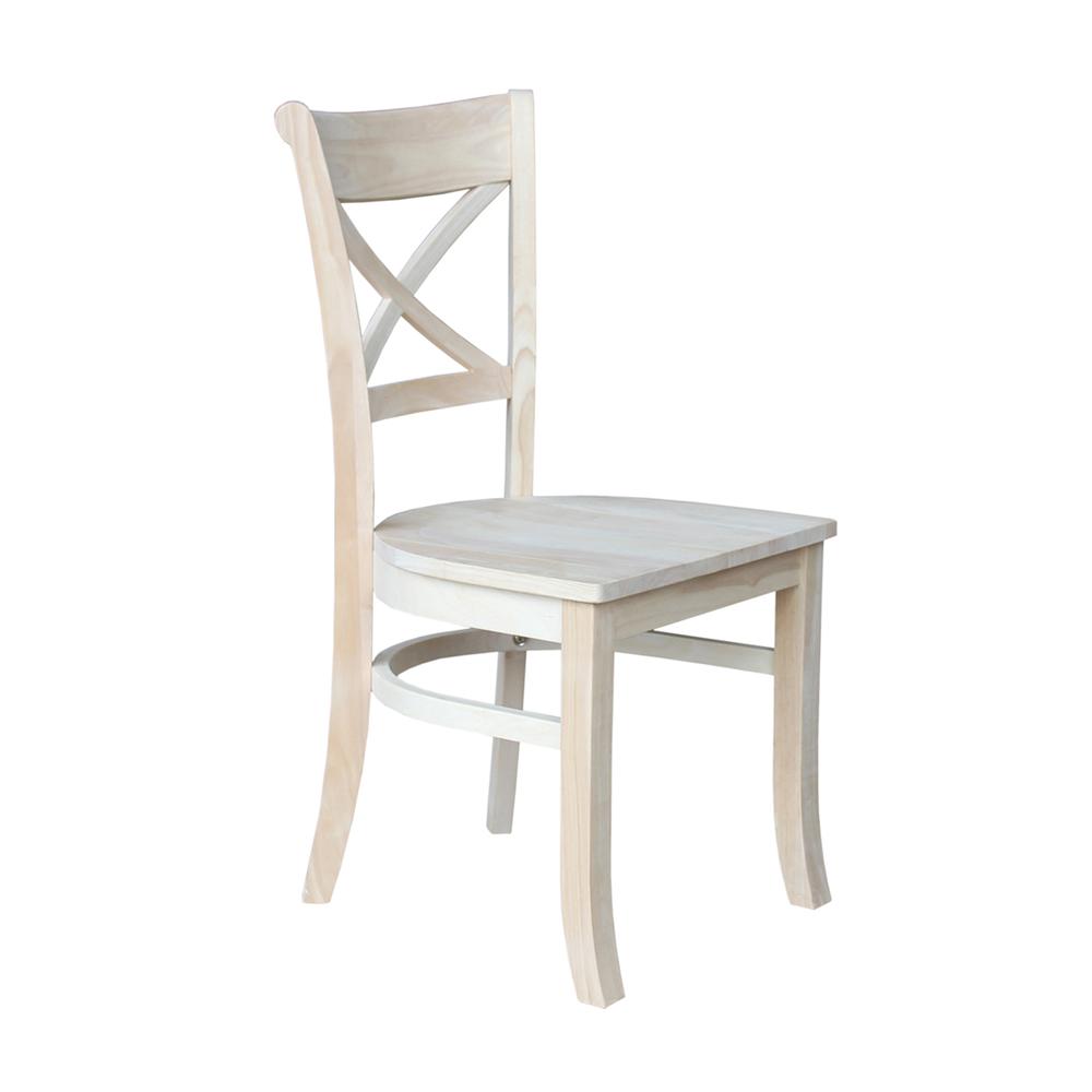 Set of Two Charlotte X-Back Chairs, Unfinished. Picture 4