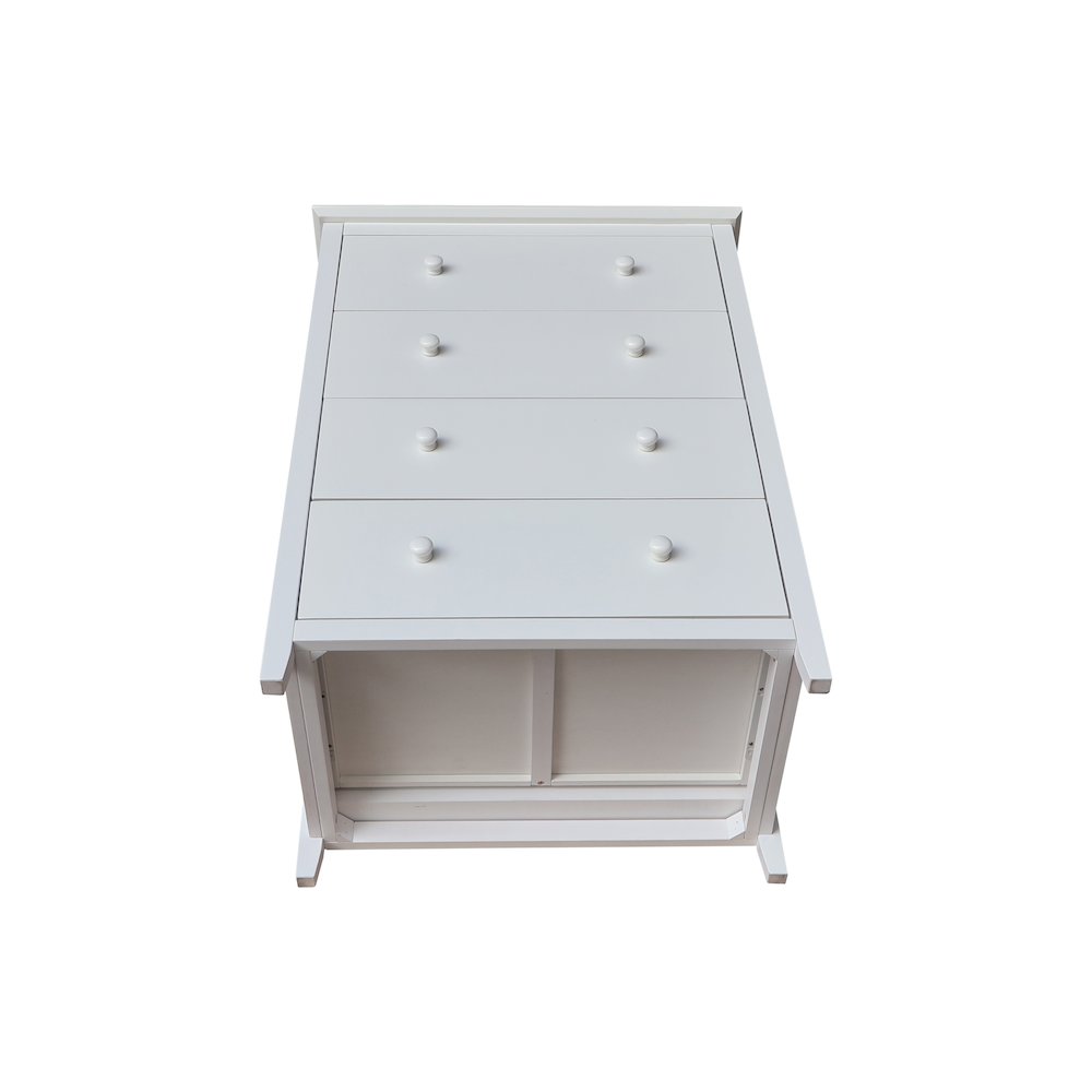Solid Wood Bedroom Dresser/Chest with 4 Drawers, White. Picture 5