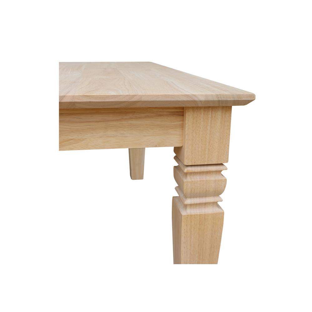 Java Square Coffee Table, Unfinished. Picture 5