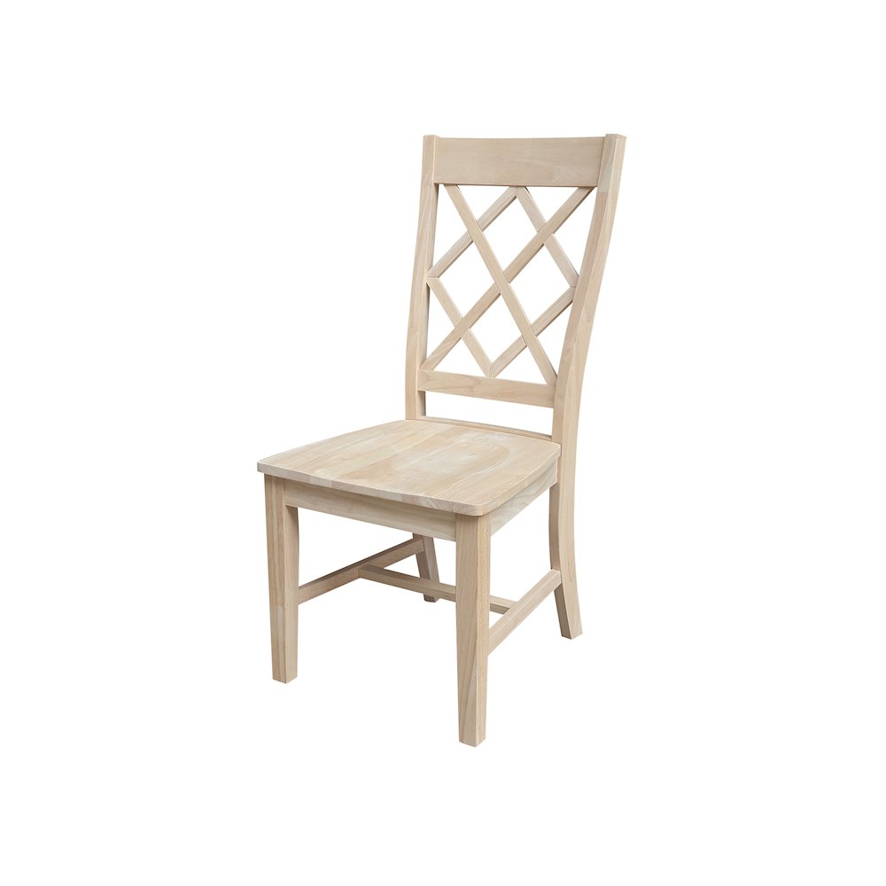 Set of Two Solid Wood Dining Chairs, Unfinished. Picture 2