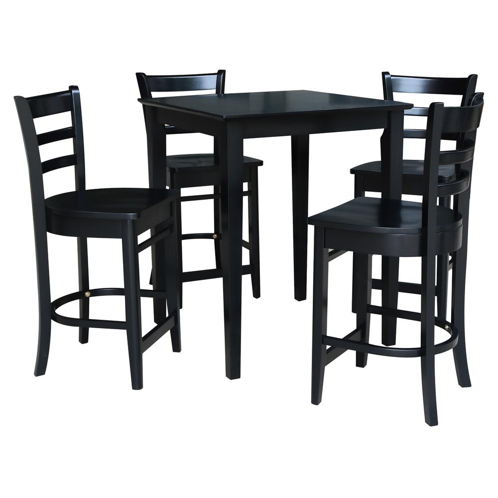 30" x 30" Gathering Height Table with 4 Emily Counter Height Stools. Picture 2